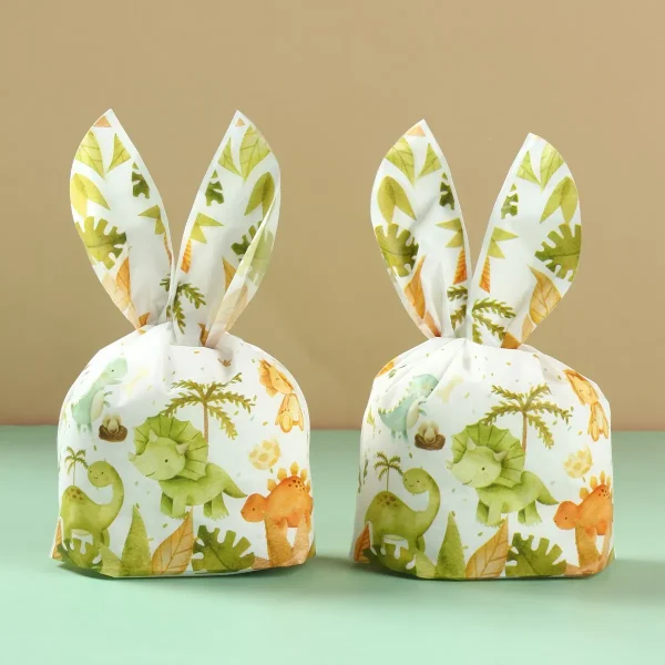 50pcs Rabbit Ear Bags Carton Plastic Cookie Candy Bags for Easter Party Baking Snack Packing Supplies Kids Gifts Boy Girl - Image 2