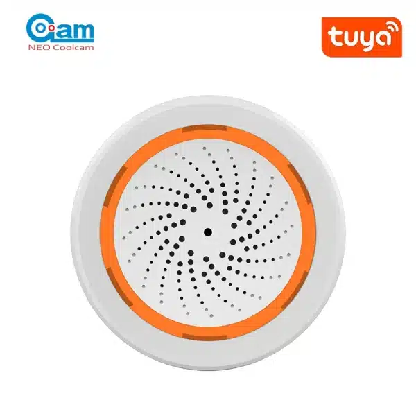 Coolcam Tuya Zigbee Smart Siren Alarm For Home Security with Strobe Alerts Support USB Cable Power UP Works With TUYA Smart Hub