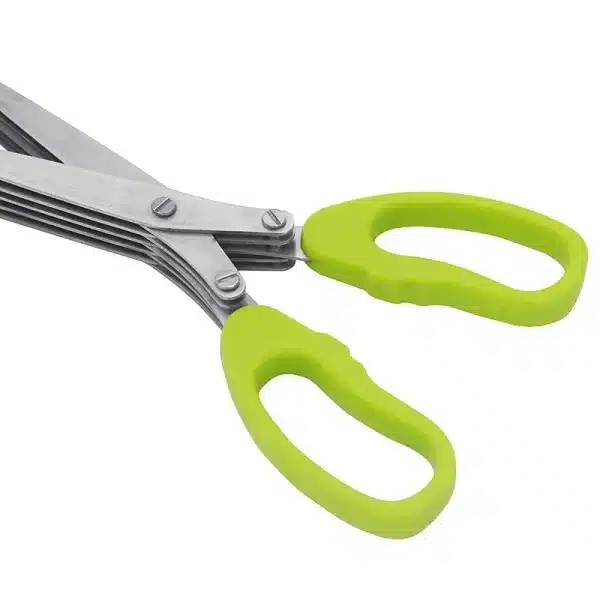 5 Blade Herb Scissors Multifunctional Multi Layers Stainless Steel Knives Kitchen Scissors Scallion Cutter Kitchen Accessories - Image 4