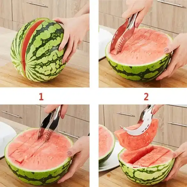 Watermelon Artifact Slicing Knife Stainless Steel Knife Corer Fruit and Vegetable Tools Watermelon Clip Kitchen Accessories - Image 3