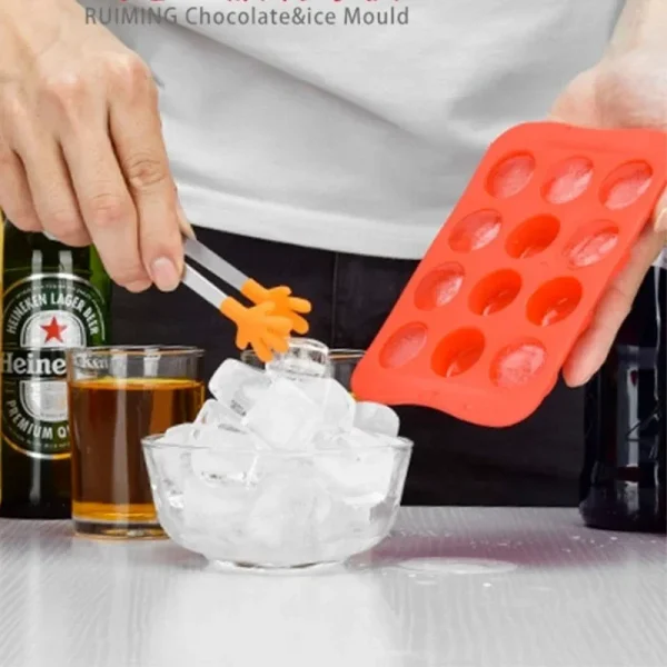 12 Grids Silicone Ice Cube Tray Multi-shape Ice Block Maker Mold Easy Release Chocolate Mould Kitchen Gadgets Bar Accessories