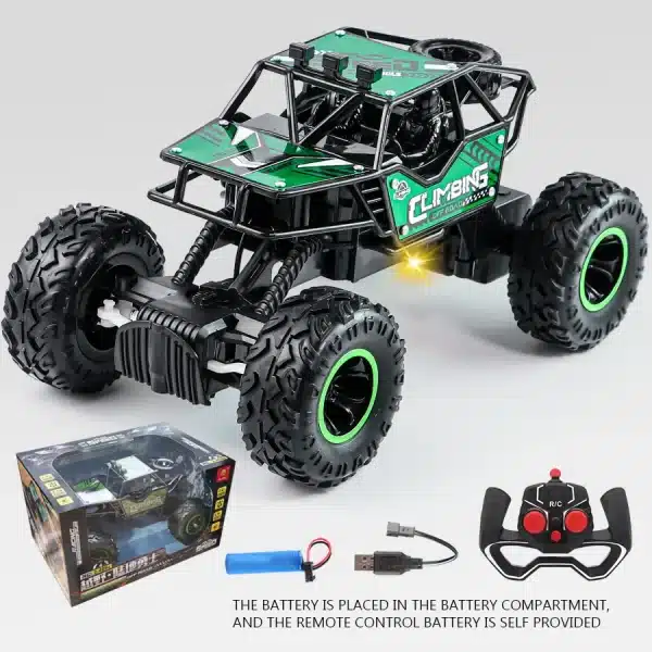 2.4G remote-controlled alloy off-road vehicle with long-distance lighting, rechargeable children's racing toy car, birthday gift - Image 6