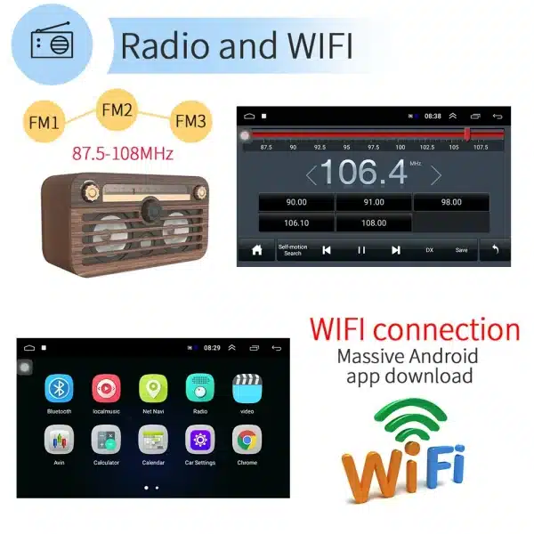 ACODO Android Car Player 7 inch 2 Din Multimedia Wireless Carplay Auto Radio With WiFi Bluetooth FM Navigation Autoradio Stereo - Image 5