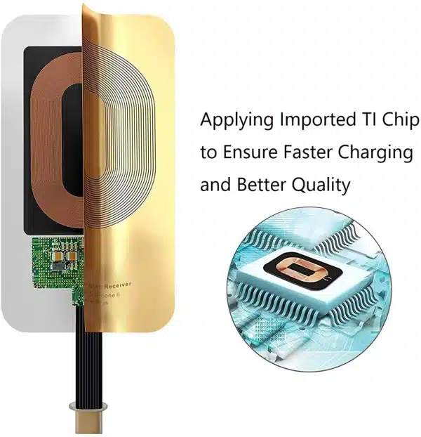 Micro USB Type C Universal Fast Wireless Charger adapter For Samsung Redmi Note iPhone SE Android Qi Wireless Charging Receiver - Image 4