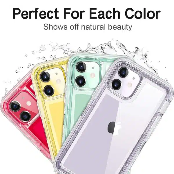 For iPhone 15 12 11 13 14 16Pro Max SE XR XS XSMAX X 6 7 8 Plus Clear Transparent Shockproof Armor Glossy Plain Case Phone Cover - Image 6