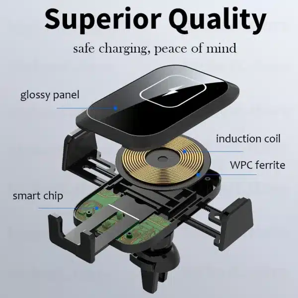 NEW 15/54W Wireless Fast Charging Car Air Vent Automatic Clamp Stand Phone Fast Charging Station For Samsung /iPhone /xiaomi hot - Image 2