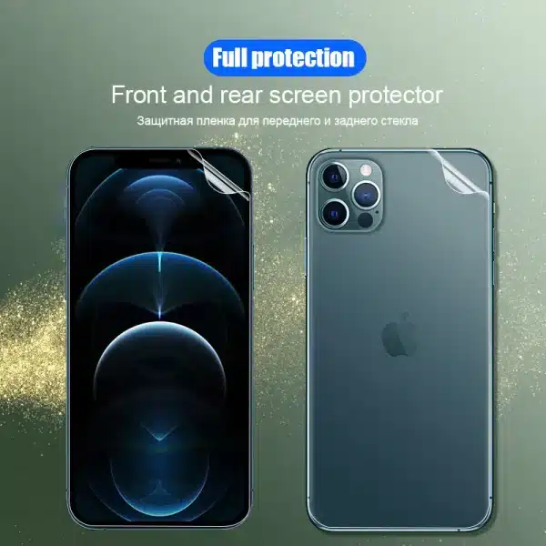 20000D Front Back Full Cover Screen Protector For iPhone 14 13 12 11 Pro Max Hydrogel Film 7 8 6 6S Plus X XR XS 14 13 Not Glass - Image 2
