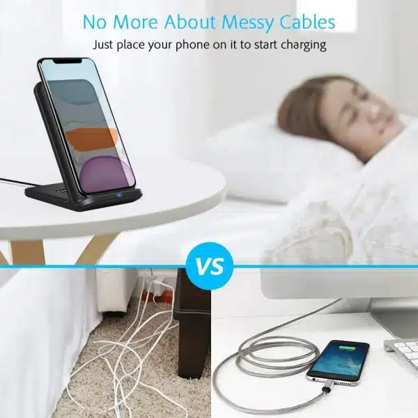DCAE 30W Wireless Charger Stand For iPhone 15 14 13 12 11 XR 8 Induction Fast Charging Station for Samsung S22 S21 Phone Holder - Image 5