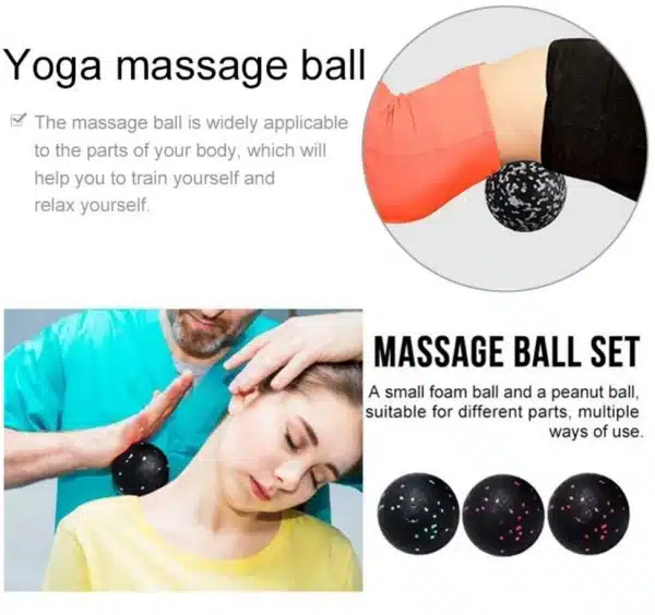 EPP Fitness Ball Double Lacrosse Massage Ball Set Mobility Peanut Ball for Self-Myofascial Release Deep Tissue Yoga Gym Home - Image 2