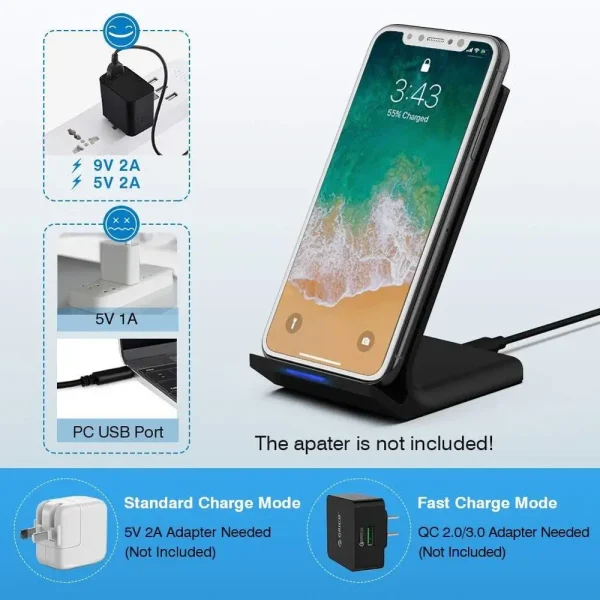 30W Wireless Charger for Samsung S24 S23 Note 20 15W 2 in 1 Fast Charging Stand For iPhone 15 14 13 12 11 XS XR X 8 Airpods Pro - Image 5