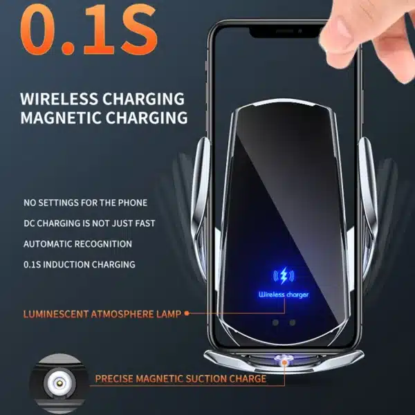 Automatic 30W Car Wireless Charger for iPhone 15 14 13 12 11 Samsung S23 S22 S21 Magnetic USB Infrared Sensor Phone Holder Mount - Image 3