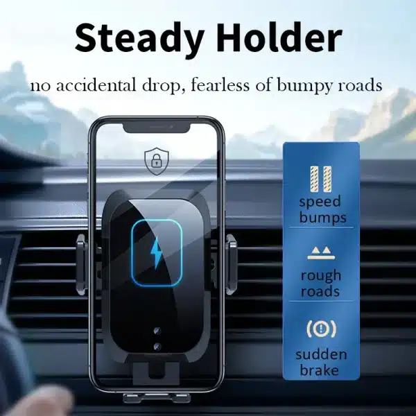 NEW 15/54W Wireless Fast Charging Car Air Vent Automatic Clamp Stand Phone Fast Charging Station For Samsung /iPhone /xiaomi hot - Image 5