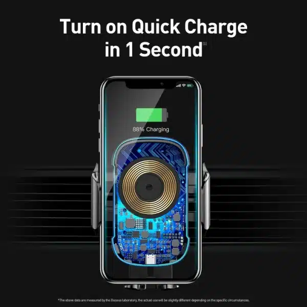 Baseus Qi Car Wireless Charger For iPhone Samsung Xiaomi 15W Induction Fast Wireless Charging Car Phone Holder Wirless Charger - Image 6