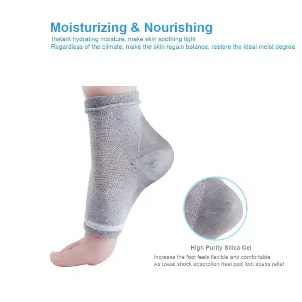 1Pair Heel Moisturizing Socks Open Toe Socks Cracked Gel Heel Socks Foot Toeless Heel Repair Socks for Dry Hard Cracked Feet - Image 4