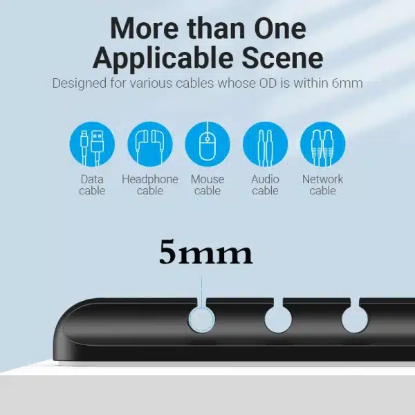 Cable Organizer Silicone USB Cable Winder Desktop Management Clips Cable Holder For Mouse Headphone Wire Organizer Protector - Image 4
