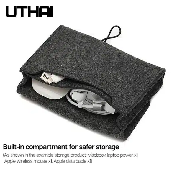 UTHAI T29 Portable 2.5'HDD Case Storage Bag For Macbook Charger Mouse Mobile Power Bank Earphone Digital Accessories Protect Bag - Image 3