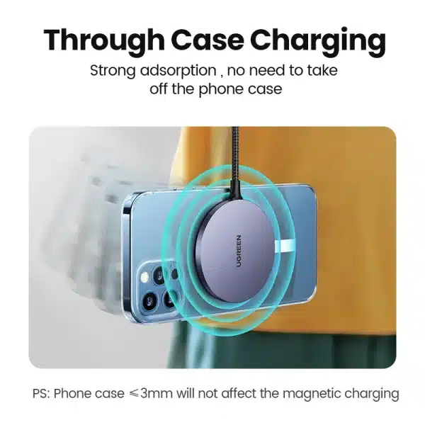 UGREEN Magnetic Wireless Charger For iPhone 16 15 14 pro max Charger Magnet Induction Charger For iPhone Wireless Charging Pad - Image 6