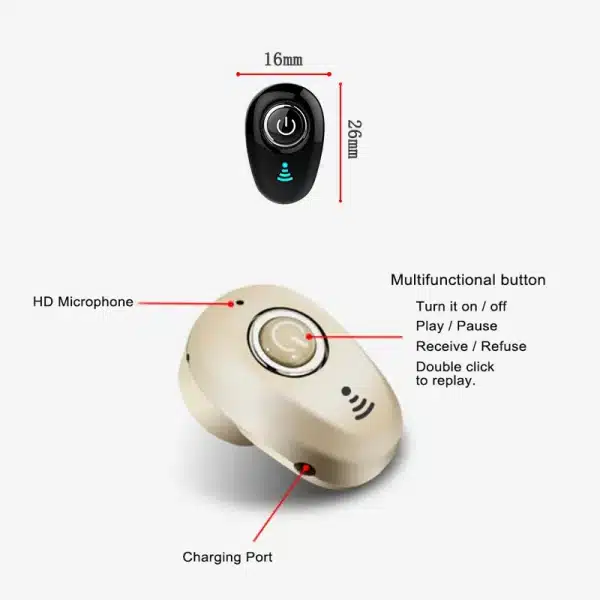 Mini Invisible Ture Wireless Earphone Noise Cancelling Bluetooth Headphone Handsfree Stereo Headset TWS Earbud With Microphone - Image 4