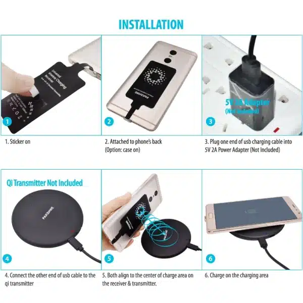 Android Qi Receiver Wireless Charger Adapter TI Solution Fast Charging for Huawei P9 All Micro-USB Type-C Phones - Image 5