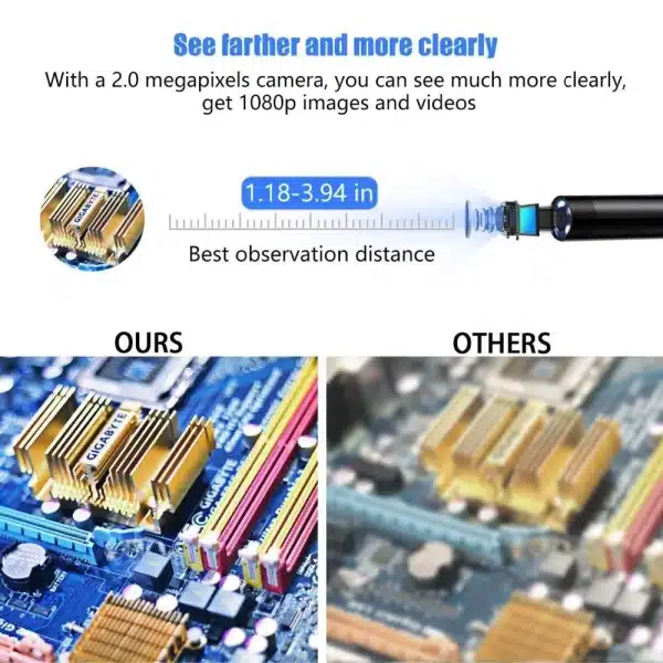 New 8mm Endoscope Camera 1080P HD USB Endoscope With 8 LED 1/2/5M Flexible Cable Waterproof Inspection Borescope for Android PC - Image 5