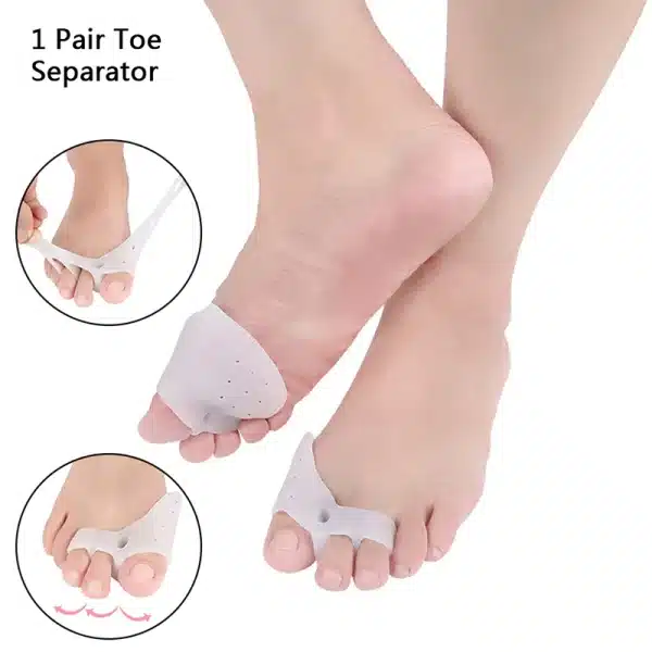 1Pair Toe Separator Hallux Valgus Bunion Corrector Orthotics Feet Bone Thumb Adjuster Correction Pedicure Straightener 2021 - Image 2