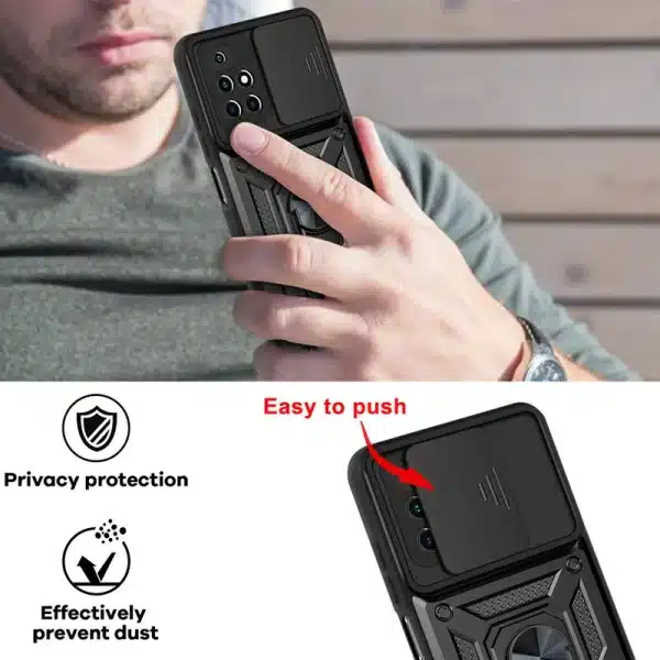 Shockproof Case For Xiaomi Redmi 10 9 9T 9A 9C NFC Push Pull Camera Protection Phone Cover Fo Redmi Note 10 9 11 Pro Max 10S 9S - Image 3
