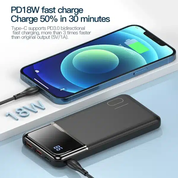 KUULAA Power Bank 10000mAh Portable Charging PowerBank 10000 mAh USB PoverBank External Battery Charger For iPhone 15 14 Xaiomi - Image 3