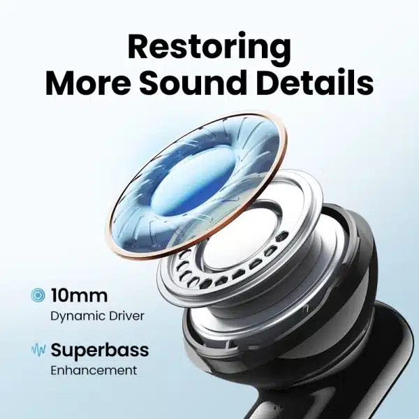 【NEW】UGREEN HiTune T3 ANC Wireless TWS Bluetooth 5.2 Earphones , Active Noise Cancellation, in-Ear Mics Handfree Phone Earbuds - Image 6