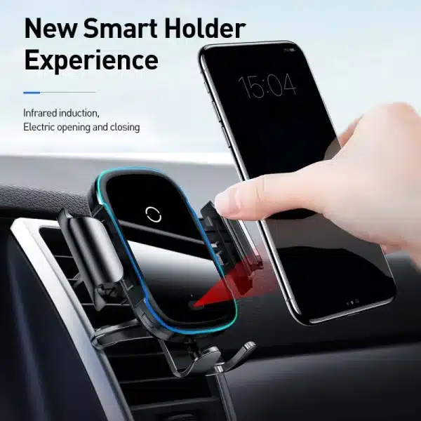 Baseus Qi Car Wireless Charger For iPhone Samsung Xiaomi 15W Induction Fast Wireless Charging Car Phone Holder Wirless Charger - Image 3