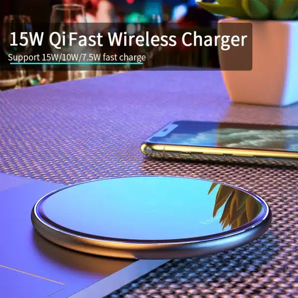 Essager 15W Qi Wireless Charger Fast Wireless Phone Charging Induction Pad For iPhone 12 11 Pro Max X Xiaomi mi 10 Samsung S20 - Image 2