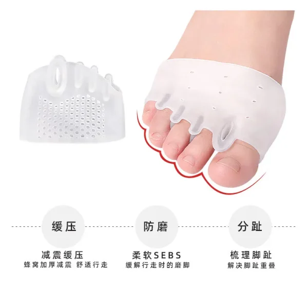 2pcs Silicone Forefoot Pads Gel Insoles Pads Toe Separator Cushion Pad Pain Relief Insoles Finger Toe Valgus Corrector Gel Pads - Image 4