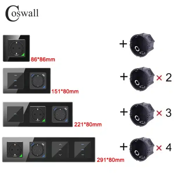 COSWALL WIFI /Zigbee Smart EU Wall Socket / Switch With Type-C & A Dual USB Fast Charger With Power Monitoring Alice DIY Module - Image 4