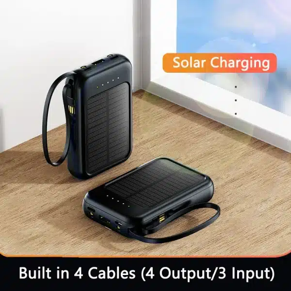 Xiaomi 50000mAh Capacity Solar Power Bank 4 in 1 Built in Cables Comes with LED Lights for Huawei Xiaomi Samsung Apple 2024New - Image 2