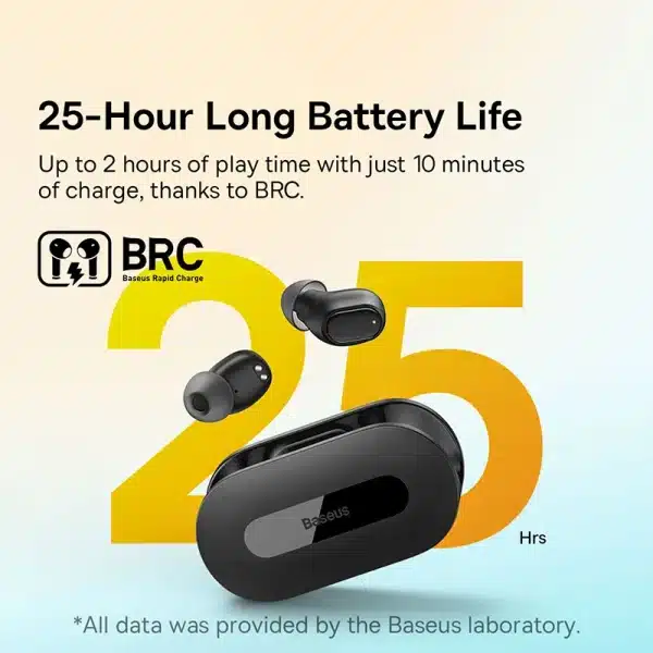 Baseus Bowie EZ10 Wireless Earbuds 10mm Drivers Bluetooth 5.3 Earphones 25Hrs Long Battery Life 0.06' Latency Sport Earphone - Image 4