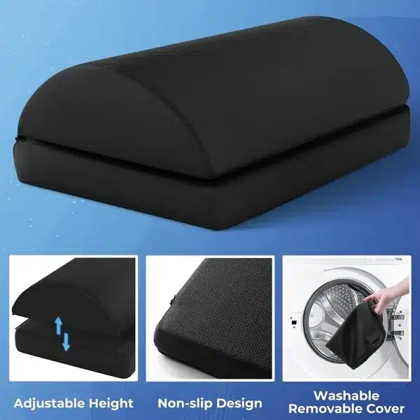 Foot Rest for Under Desk At Work, Comfortable Foot Stool with 2 Adjustable Heights for Office, Home, Car - Image 4