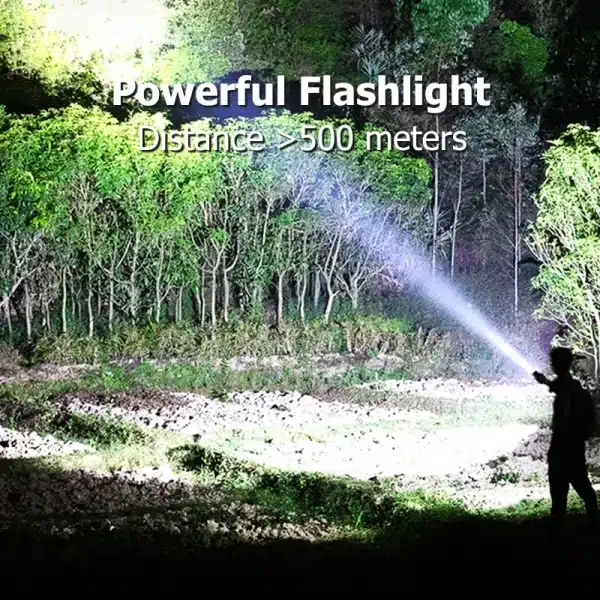 2 IN 1 Flashlight Portable Strong Light LED USB Rechargeable Power Bank Tactical Flashlight Outdoor Emergency Lighting Torch - Image 3