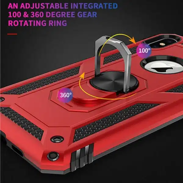 Shockproof Armor Holder Case For iPhone X XS Max XR 7 6 Cases Magnetic Ring Phone Cover For iPhone 6 6s 7 8 Plus Holder Case - Image 3