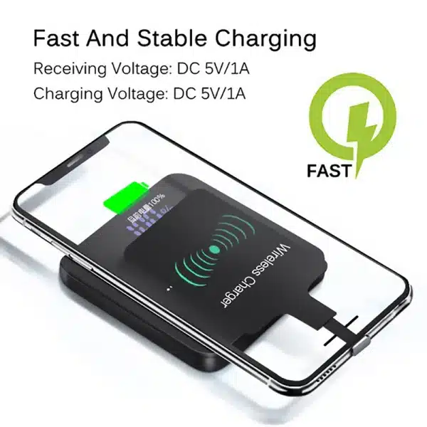 New Micro USB Type C Universal Fast Wireless Charger Adapter For Huawei iPhone for Android, Qi Wireless Charging Receiver - Image 6