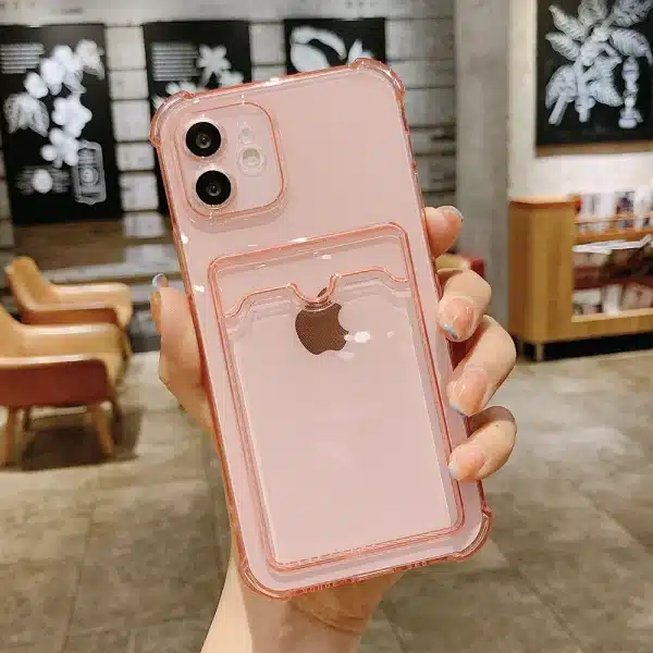 Card Bag Holder Clear Phone Case For iPhone 11 12 13 14 15 Pro Max XR X XS SE 2020 7 8 Plus Soft Shockproof Bumper Back Cover - Image 3