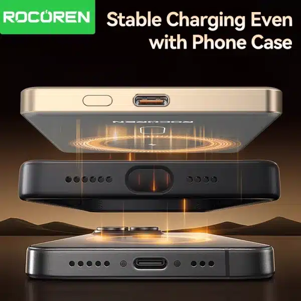 Rocoren Magnetic 20W 5000mAh Wireless Power Bank 10000mAh Thin Portable Charger External Battery for Magsafe For iPhone 16 15 14 - Image 4
