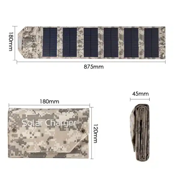 100W/80W/60W Folding Solar Panel USB 5V Solar Charger Portable Solar battery Solar Power Bank for Outdoor Camping Hiking + Cable - Image 5