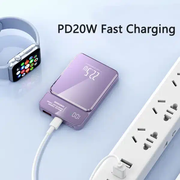 20000mAh Magnetic Wireless Charger Power Bank 22.5W Fast Charging for iPhone 15 14 13 12 11 Samsung Huawei Xiaomi Mini Powerbank - Image 4