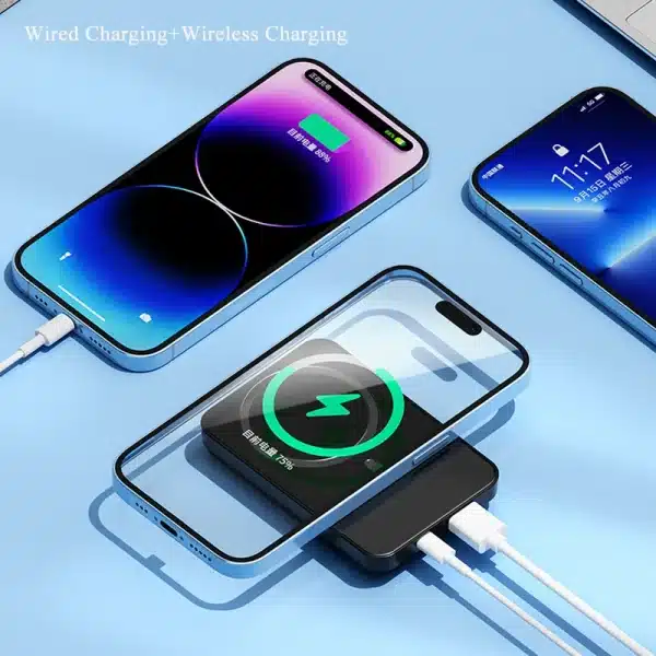 20000mAh Magnetic Qi Wireless Charger Power Bank 22.5W Fast Charging for iPhone 14 13 12 11 Xiaomi Samsung Huawei Mini Powerbank - Image 4