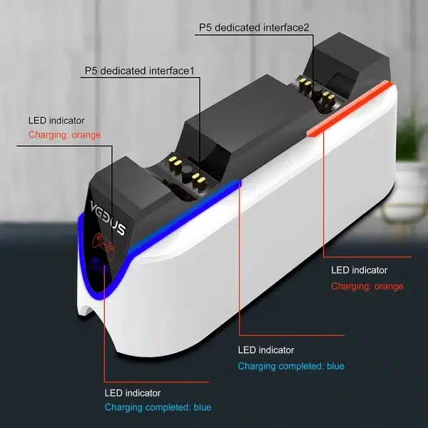 Dual Fast Charger for PS5 Wireless Controller USB 3.1 Type-C Charging Cradle Dock Station for Sony PlayStation5 Joystick Gamepad - Image 3