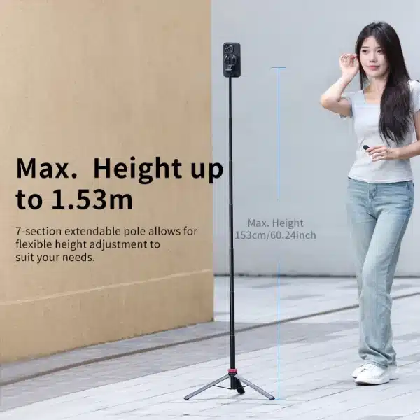 Ulanzi MT-84 Magnetic Selfie Stick Tripod 1.53M Wireless Bluetooth Remote Phone Extension Phone Live Streaming Vlog Customized - Image 4