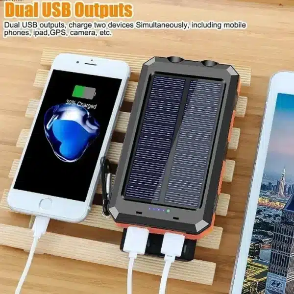 Solar Power Bank Super Large Capacity 200000mah Portable Waterproof Fast Charging External Battery Power Super Bright Flashlight - Image 2