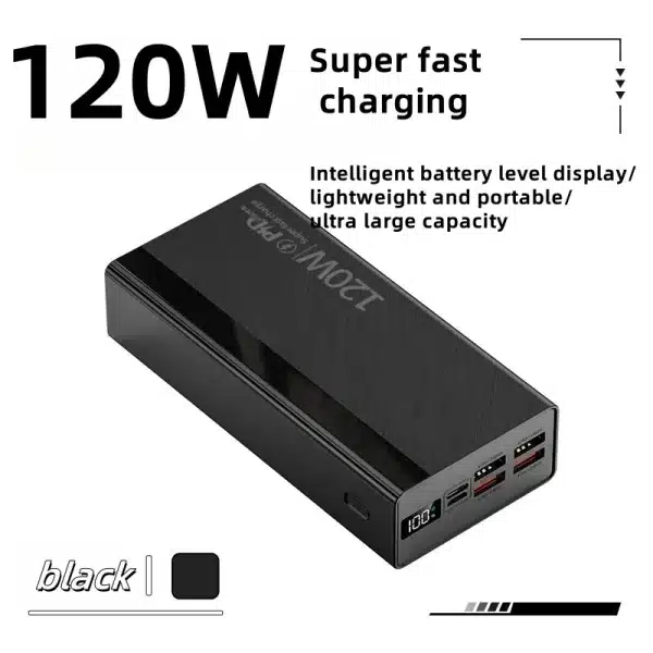 120W Power Bank For Xiaomi 200000mah Super Fast PowerBank Charging Portable Digital Display External Battery For Samsung Iphone - Image 6