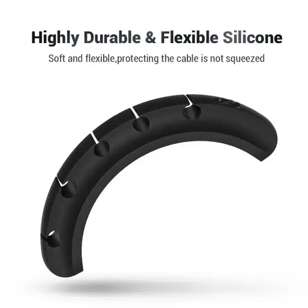 L16 Cable Organizer Silicone USB Winder Desktop Tidy Management Clips Holder for Mouse Headphone Wire - Image 4