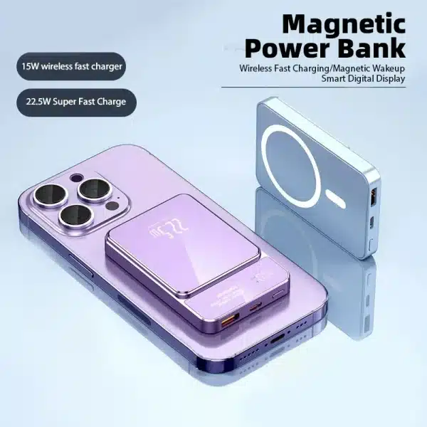 Portable Magneti Auxiliary Spare External Magnetic Battery Pack Power Bank Wireless Charger For iphone 13 14 15Pro Max Powerbank - Image 2