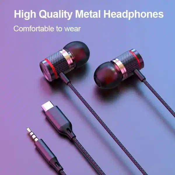 9D HIFI Heavy Bass Earphone 3.5MM AUX/Type-C Digital Chip 7.1 Surround Stereo Wired Headset With Mic Earbud For Samsung Android - Image 3